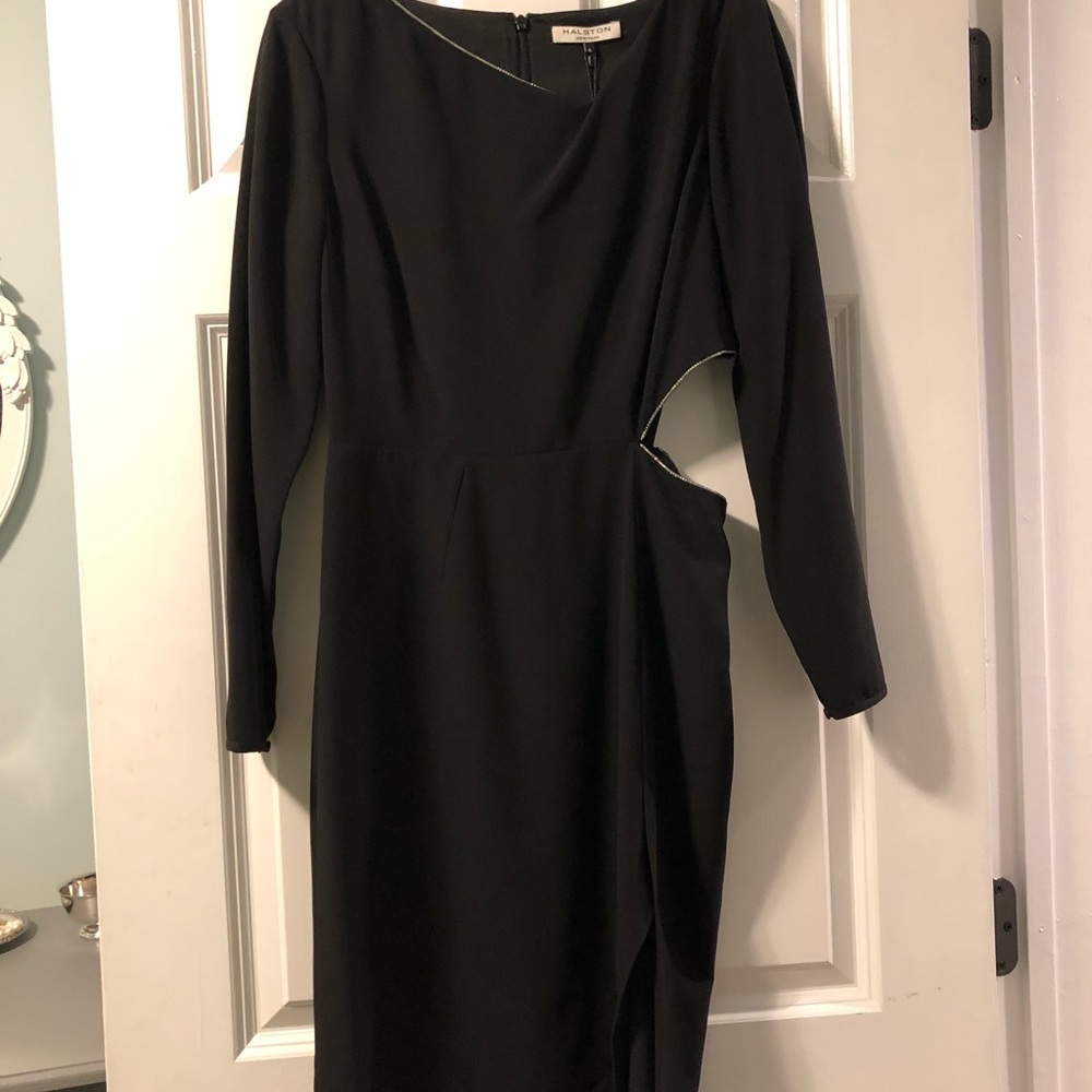 Halston Heritage Black Long Sleeve Dress